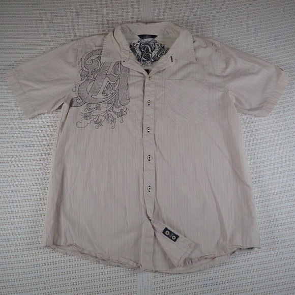 Alab Clothing Company Button Up Pink Shirt w/ Embroidery on Shoulder Size: Large - Picture 1 of 8